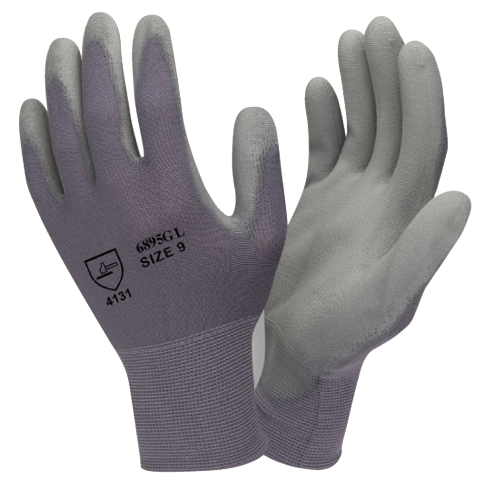Guante poliéster +PU Gris